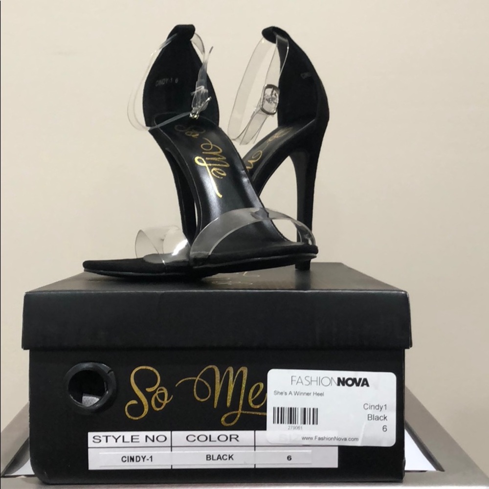 Like new size 6 clear strap heels by So Me